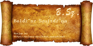 Belász Szultána névjegykártya